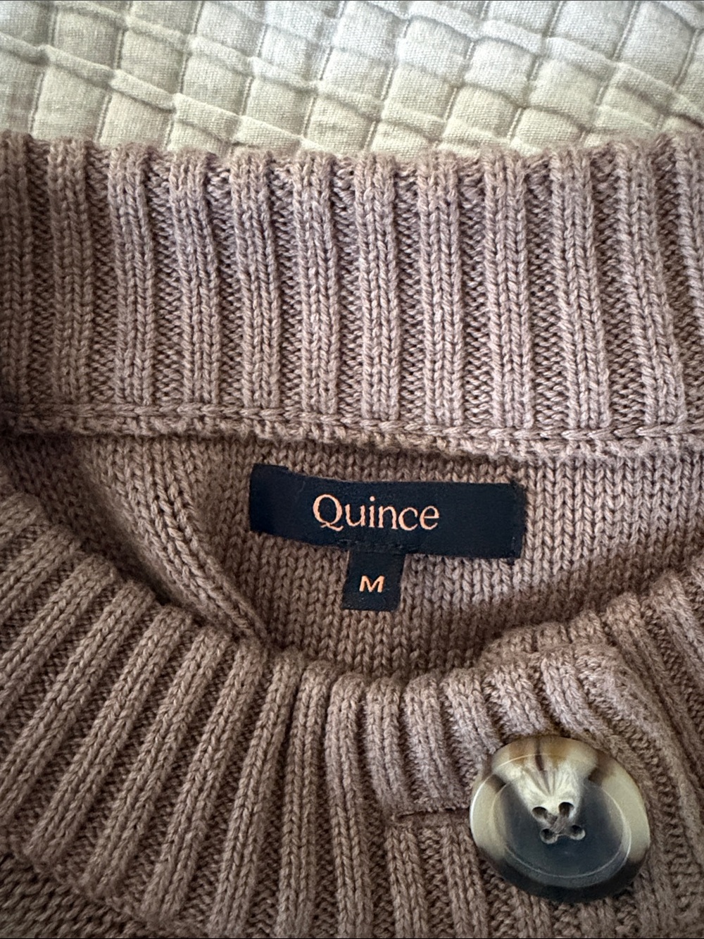Quince Organic Cropped Cardigan Sz Medium Heather Brown - Picture 6 of 8